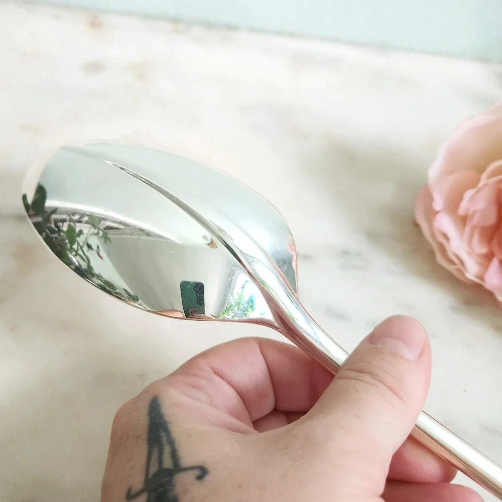Vintage‎ Gerity Silver Plate Serving Spoon Reproduction 1740 Elegant Dinnerware